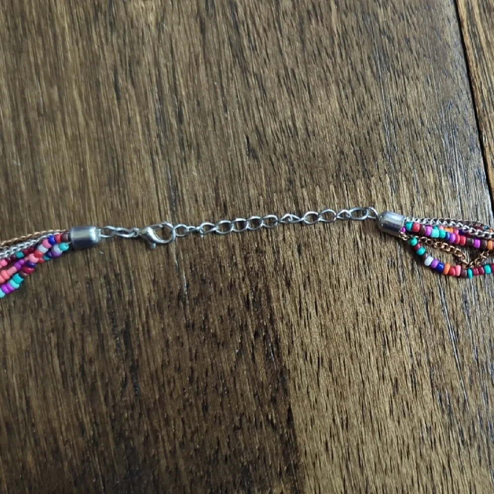 Multicolor Beaded Tassel Necklace‎